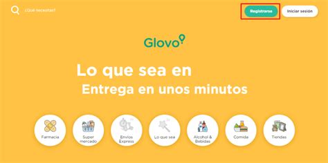 glovo iniciar sesión.